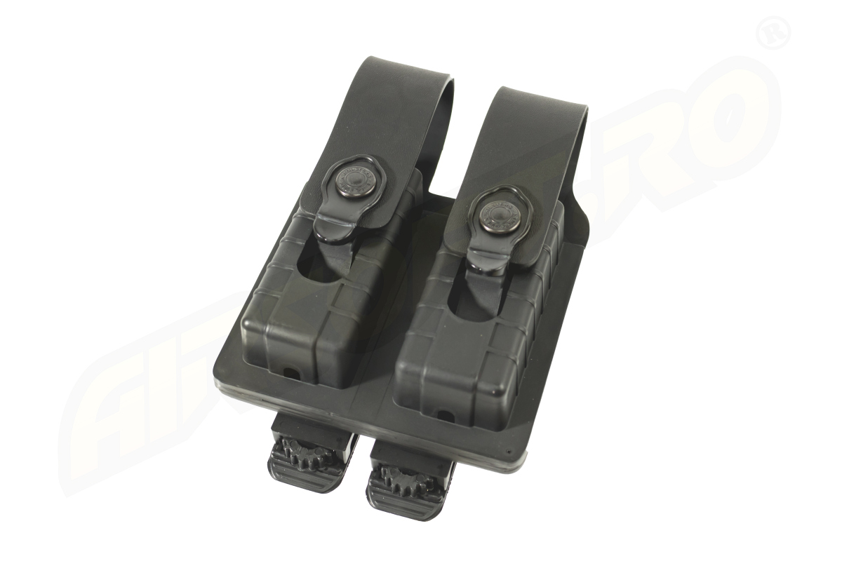 PORT INCARCATOR DUBLU INCHIS DIN POLIMER - PENTRU BERETTA PX4 - SISTEM MOLLE - BLACK
